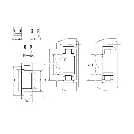 NTN BEARING Bower M Series Cylindrical Roller Bearing, 30 mm Dia Bore, 72 mm OD, 1 Row, 19 mm W, 56500 N Load MR1306EL